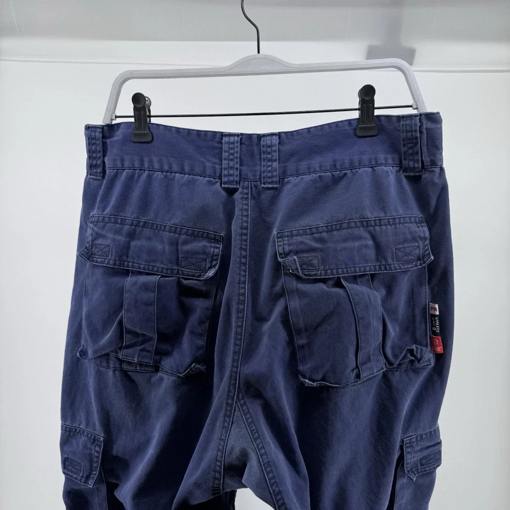 Bocomal FR Cargo Work Pants 36X32 Flame Resistant Hi Vis Reflective Utility Navy